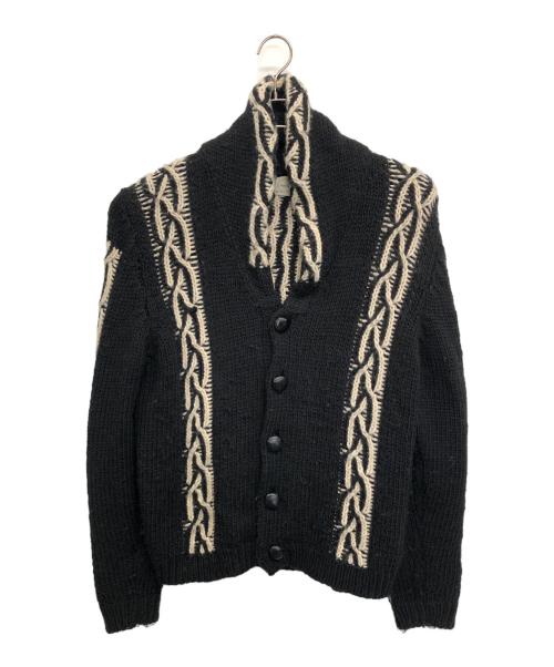 SALA（サラ）SALA (サラ) ニットカーディガン ブラック×ホワイト サイズ:SIZE Freeの古着・服飾アイテム