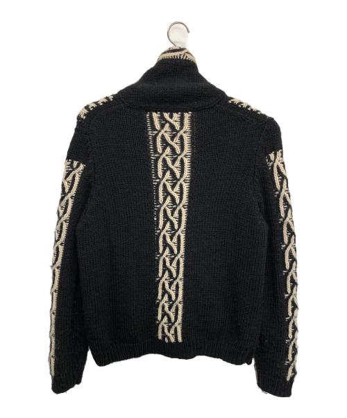 SALA（サラ）SALA (サラ) ニットカーディガン ブラック×ホワイト サイズ:SIZE Freeの古着・服飾アイテム