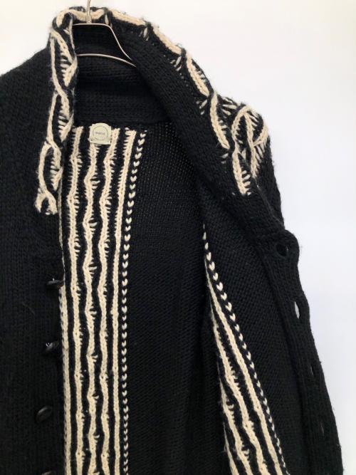 SALA（サラ）SALA (サラ) ニットカーディガン ブラック×ホワイト サイズ:SIZE Freeの古着・服飾アイテム