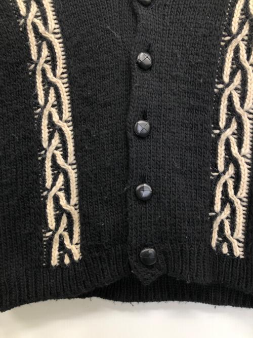 SALA（サラ）SALA (サラ) ニットカーディガン ブラック×ホワイト サイズ:SIZE Freeの古着・服飾アイテム