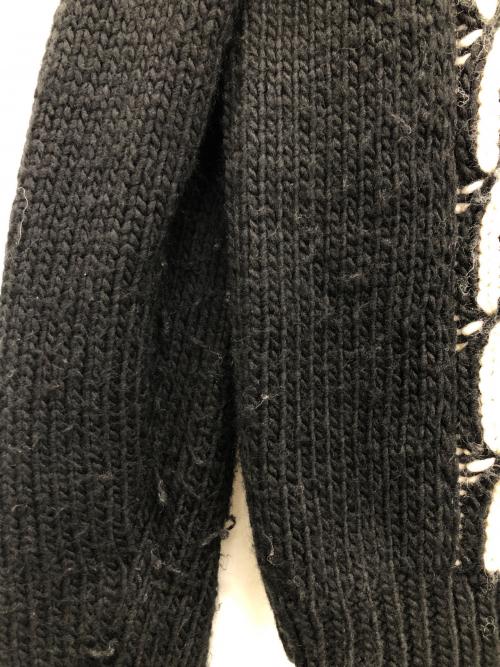 SALA（サラ）SALA (サラ) ニットカーディガン ブラック×ホワイト サイズ:SIZE Freeの古着・服飾アイテム