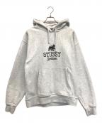 stussyステューシー）の古着「パーカー」｜ライトグレー
