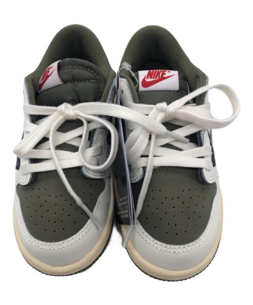 NIKE（ナイキ）NIKE (ナイキ) Travis Scott (トラヴィススコット) ローカットスニーカー オリーブ×ホワイト サイズ:15cm 未使用品の古着・服飾アイテム