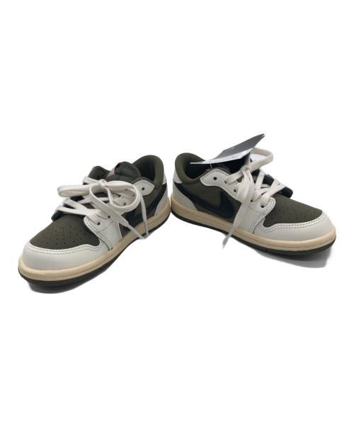 NIKE（ナイキ）NIKE (ナイキ) Travis Scott (トラヴィススコット) ローカットスニーカー オリーブ×ホワイト サイズ:15cm 未使用品の古着・服飾アイテム