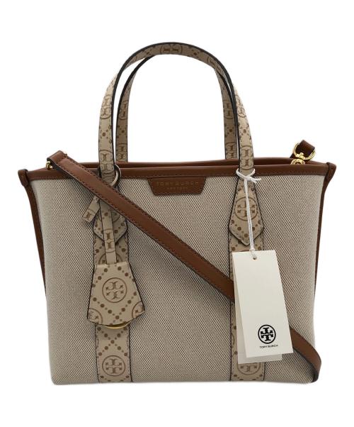 TORY BURCH（トリーバーチ）TORY BURCH (トリーバーチ) 2WAYショルダーバッグ ブラウン×ベージュの古着・服飾アイテム