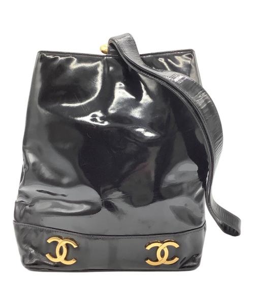 CHANEL（シャネル）CHANEL (シャネル) 巾着ショルダーバッグ ブラックの古着・服飾アイテム