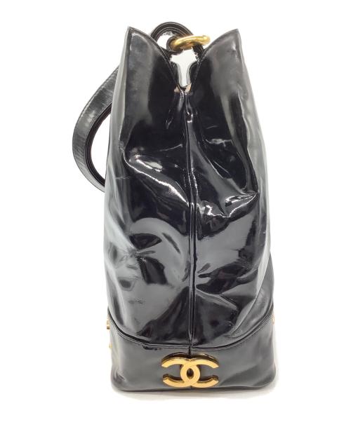 CHANEL（シャネル）CHANEL (シャネル) 巾着ショルダーバッグ ブラックの古着・服飾アイテム