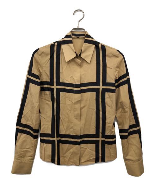 GUCCI（グッチ）GUCCI (グッチ) 長袖シャツ ブラウン×ブラック サイズ:40の古着・服飾アイテム