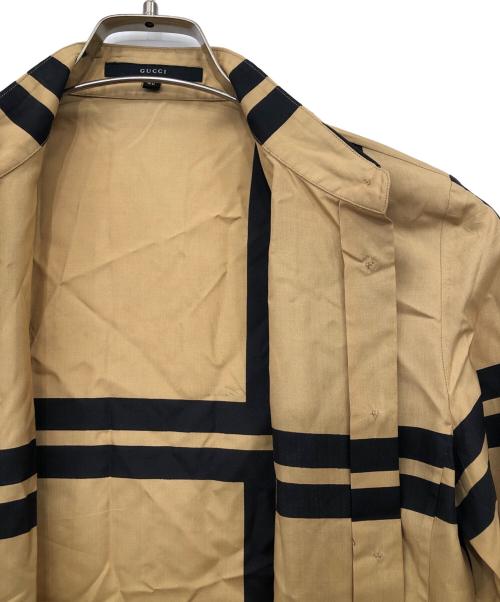 GUCCI（グッチ）GUCCI (グッチ) 長袖シャツ ブラウン×ブラック サイズ:40の古着・服飾アイテム