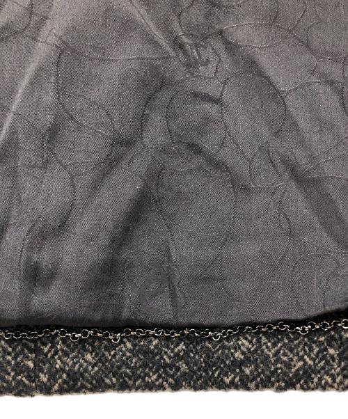 CHANEL（シャネル）CHANEL (シャネル) ラパンファーウールツイードジャケット ダークグレー×ブラウン サイズ:38の古着・服飾アイテム