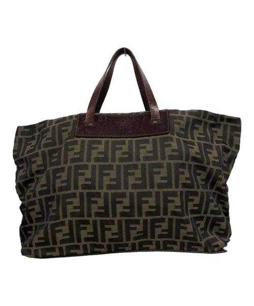 FENDI（フェンディ）FENDI (フェンディ) トートバッグ ベージュ×ブラックの古着・服飾アイテム