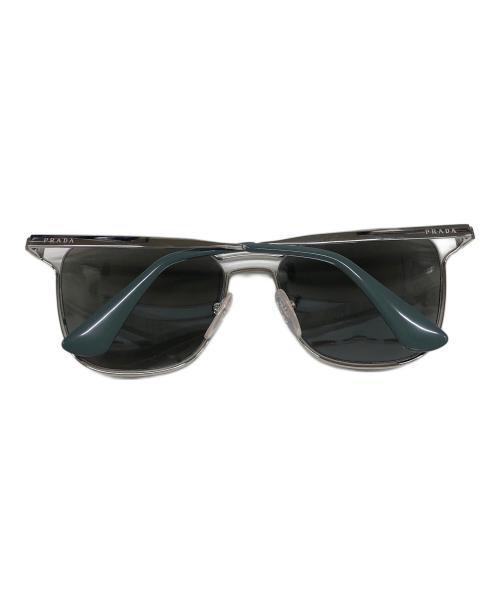 PRADA（プラダ）PRADA (プラダ) ティアドロップサングラス シルバー×グレーの古着・服飾アイテム