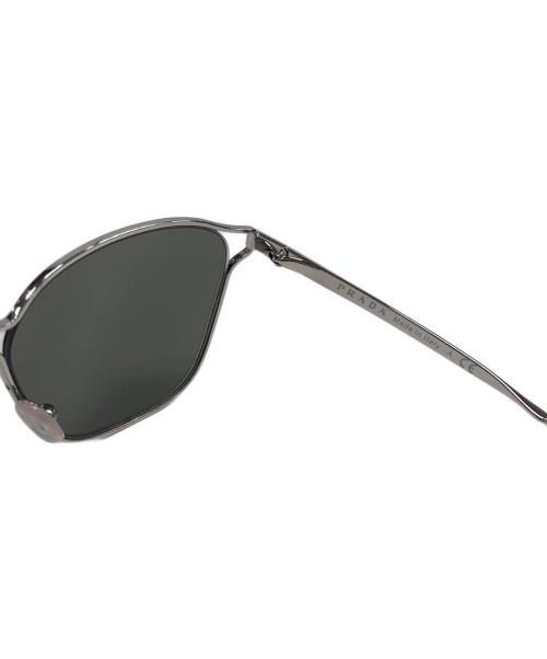 PRADA（プラダ）PRADA (プラダ) ティアドロップサングラス シルバー×グレーの古着・服飾アイテム