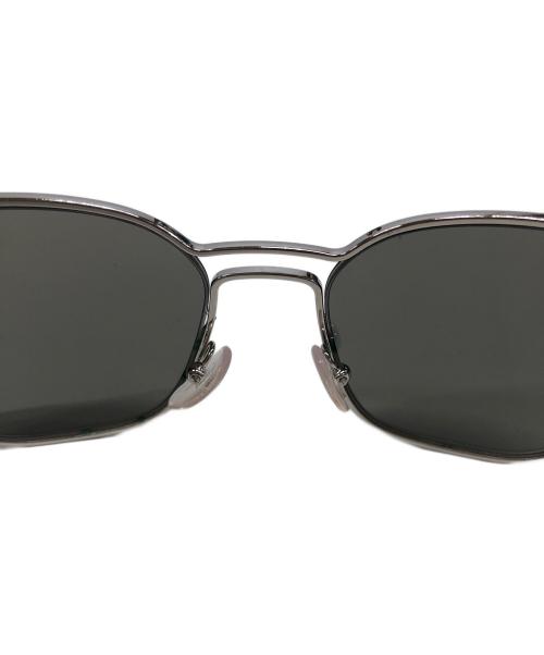 PRADA（プラダ）PRADA (プラダ) ティアドロップサングラス シルバー×グレーの古着・服飾アイテム