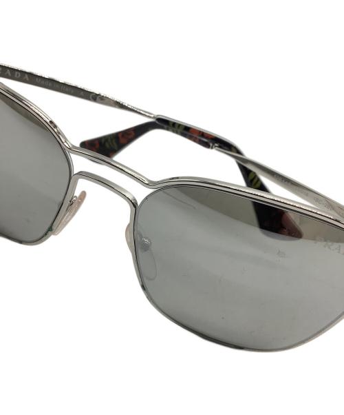 PRADA（プラダ）PRADA (プラダ) ティアドロップサングラス シルバー×グレーの古着・服飾アイテム
