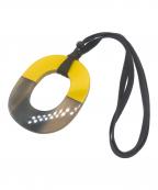 HERMESエルメス）の古着「バッファローホーンペンダントネックレス」｜イエロー×ブラウン