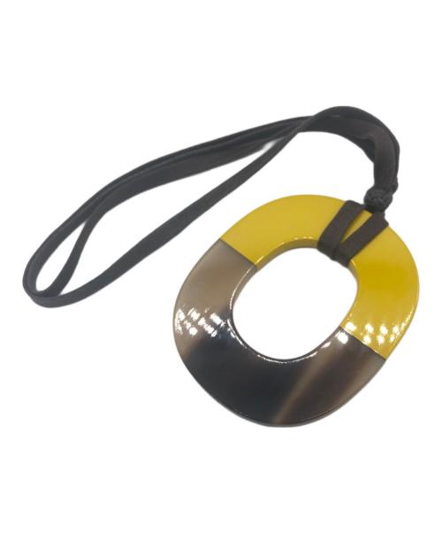 HERMES（エルメス）HERMES (エルメス) バッファローホーンペンダントネックレス イエロー×ブラウンの古着・服飾アイテム