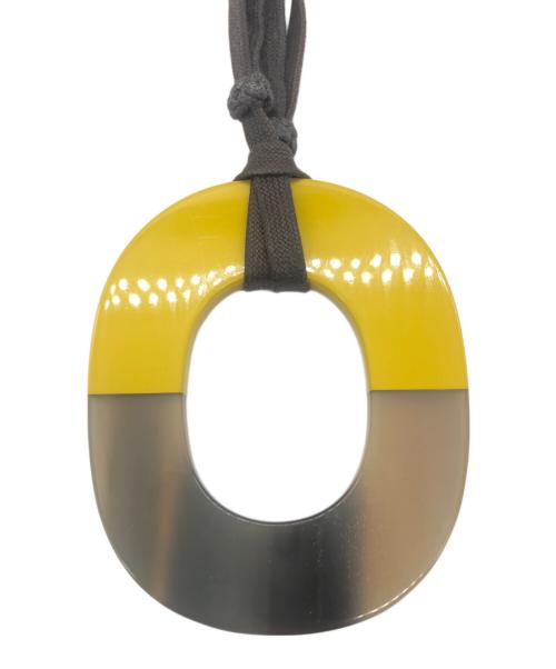 HERMES（エルメス）HERMES (エルメス) バッファローホーンペンダントネックレス イエロー×ブラウンの古着・服飾アイテム