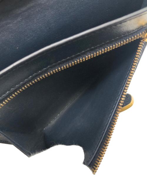 CELINE（セリーヌ）CELINE (セリーヌ) 2つ折り財布 ネイビー×イエローの古着・服飾アイテム