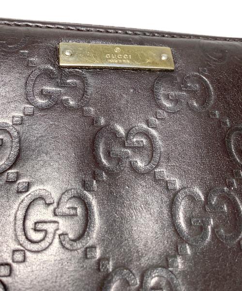 GUCCI（グッチ）GUCCI (グッチ) ラウンドファスナー長財布 ダークブラウンの古着・服飾アイテム