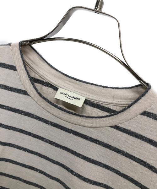 Saint Laurent Paris（サンローランパリ）Saint Laurent Paris (サンローランパリ) 半袖カットソー ベージュ×グレー サイズ:XSの古着・服飾アイテム