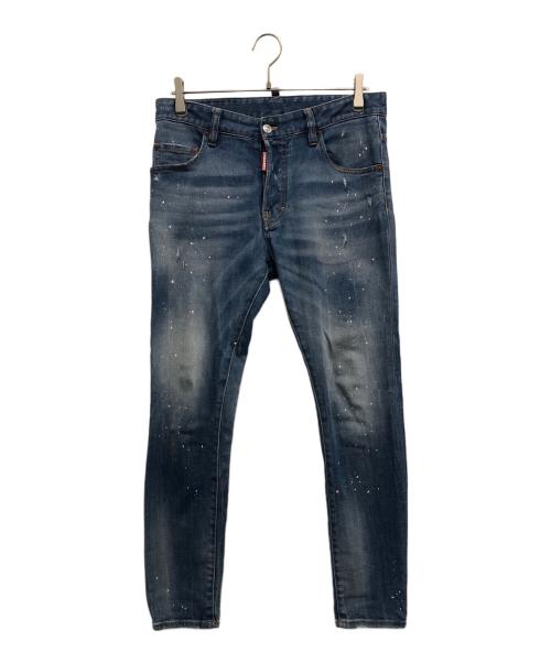 DSQUARED2（ディースクエアード）DSQUARED2 (ディースクエアード) ダメージ加工デニムパンツ ネイビー サイズ:44の古着・服飾アイテム
