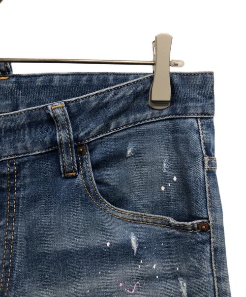 DSQUARED2（ディースクエアード）DSQUARED2 (ディースクエアード) ダメージ加工デニムパンツ ネイビー サイズ:44の古着・服飾アイテム