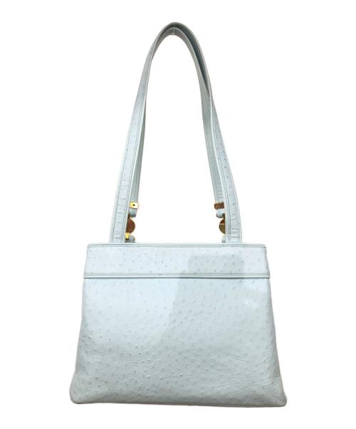 GIANNI VERSACE（ジャンニ・ヴェルサーチ）GIANNI VERSACE (ジャンニ・ヴェルサーチ) サンバースト ショルダーバッグ オーストリッチ スカイブルーの古着・服飾アイテム