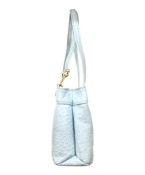 GIANNI VERSACE（ジャンニ・ヴェルサーチ）GIANNI VERSACE (ジャンニ・ヴェルサーチ) サンバースト ショルダーバッグ オーストリッチ スカイブルーの古着・服飾アイテム