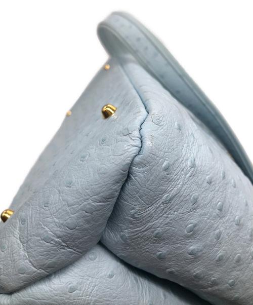 GIANNI VERSACE（ジャンニ・ヴェルサーチ）GIANNI VERSACE (ジャンニ・ヴェルサーチ) サンバースト ショルダーバッグ オーストリッチ スカイブルーの古着・服飾アイテム