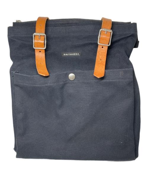 marimekko（マリメッコ）marimekko (マリメッコ) リュック ブラック×ブラウンの古着・服飾アイテム