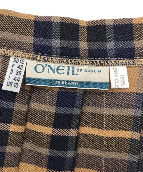 O'NEIL OF DUBLIN（オニールオブダブリン）O'NEIL OF DUBLIN (オニールオブダブリン) キルトスカート ブラウン×ネイビー サイズ:44の古着・服飾アイテム