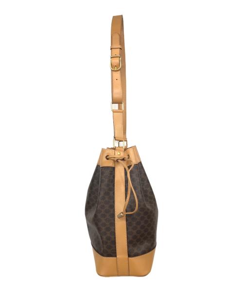 CELINE（セリーヌ）CELINE (セリーヌ) 巾着ショルダーバッグ ブラウンの古着・服飾アイテム
