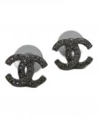 CHANELシャネル）の古着「ラインストーンココマークピアス」｜シルバー