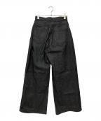 JOHN LAWRENCE SULLIVANジョン ローレンス サリバン）の古着「Rigid Denim Wide Pants（リキッドデニムワイドパンツ）」｜ブラック