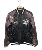 TENSTRIKEテンストライク）の古着「リバーシブル刺繍スカジャン」｜ブラック×ダークブラウン×ホワイト