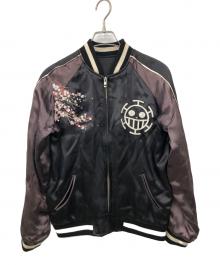 TENSTRIKE（テンストライク）の古着「リバーシブル刺繍スカジャン」｜ブラック×ダークブラウン×ホワイト