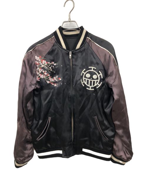 TENSTRIKE（テンストライク）TENSTRIKE (テンストライク) リバーシブル刺繍スカジャン ブラック×ダークブラウン×ホワイト サイズ:Mの古着・服飾アイテム