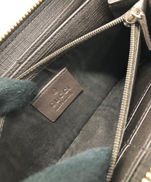 GUCCI（グッチ）GUCCI (グッチ) ラウンドファスナー長財布 ライトグレー×ブラウンの古着・服飾アイテム
