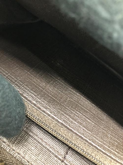 GUCCI（グッチ）GUCCI (グッチ) ラウンドファスナー長財布 ライトグレー×ブラウンの古着・服飾アイテム