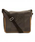 LOUIS VUITTONルイ ヴィトン）の古着「ダミエ・ジュアン メサジェ」｜ブラウン×ベージュ