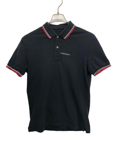 PRADA（プラダ）PRADA (プラダ) ポロシャツ ホワイト×レッド×ブラック サイズ:SIZE　Mの古着・服飾アイテム