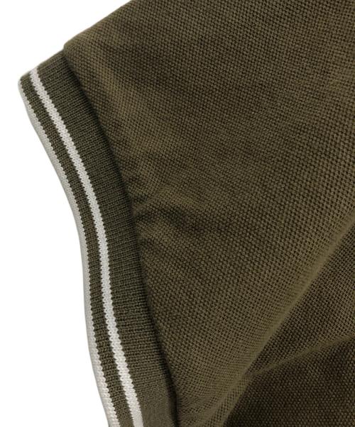 STONE ISLAND（ストーンアイランド）STONE ISLAND (ストーンアイランド) ポロシャツ ホワイト×オリーブ サイズ:Ｌの古着・服飾アイテム