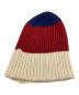 GUCCI (グッチ) ニット帽 ベージュ×レッド×ブルー：8000円