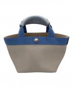 Herve Chapelierエルベシャプリエ）の古着「ハンドバッグ」｜ブルー×ベージュ