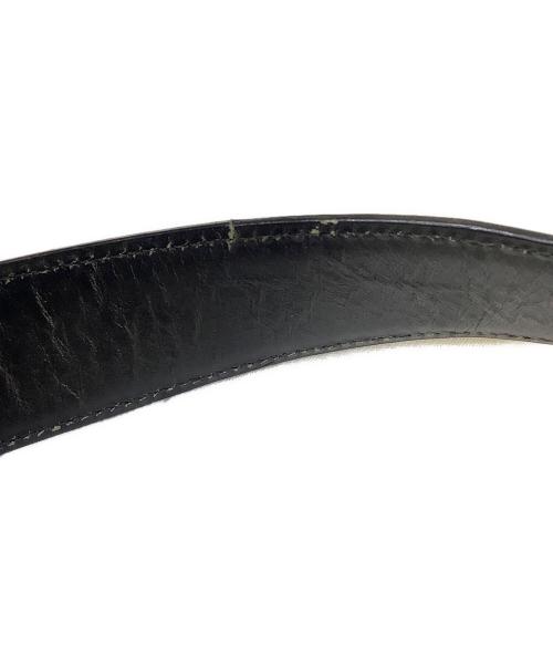 GUCCI（グッチ）GUCCI (グッチ) ロゴバックルレザーベルト ブラック×シルバーの古着・服飾アイテム