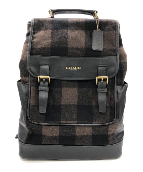 COACH（コーチ）COACH (コーチ) ESSEX WOOL BACKPACK ブラウン×ブラックの古着・服飾アイテム