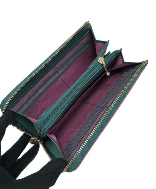 LANVIN en Bleu（ランバンオンブルー）LANVIN en Bleu (ランバンオンブルー) ラウンドファスナー財布 グリーンの古着・服飾アイテム