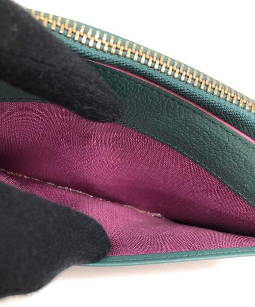 LANVIN en Bleu（ランバンオンブルー）LANVIN en Bleu (ランバンオンブルー) ラウンドファスナー財布 グリーンの古着・服飾アイテム