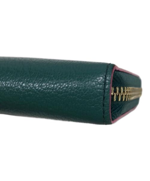 LANVIN en Bleu（ランバンオンブルー）LANVIN en Bleu (ランバンオンブルー) ラウンドファスナー財布 グリーンの古着・服飾アイテム